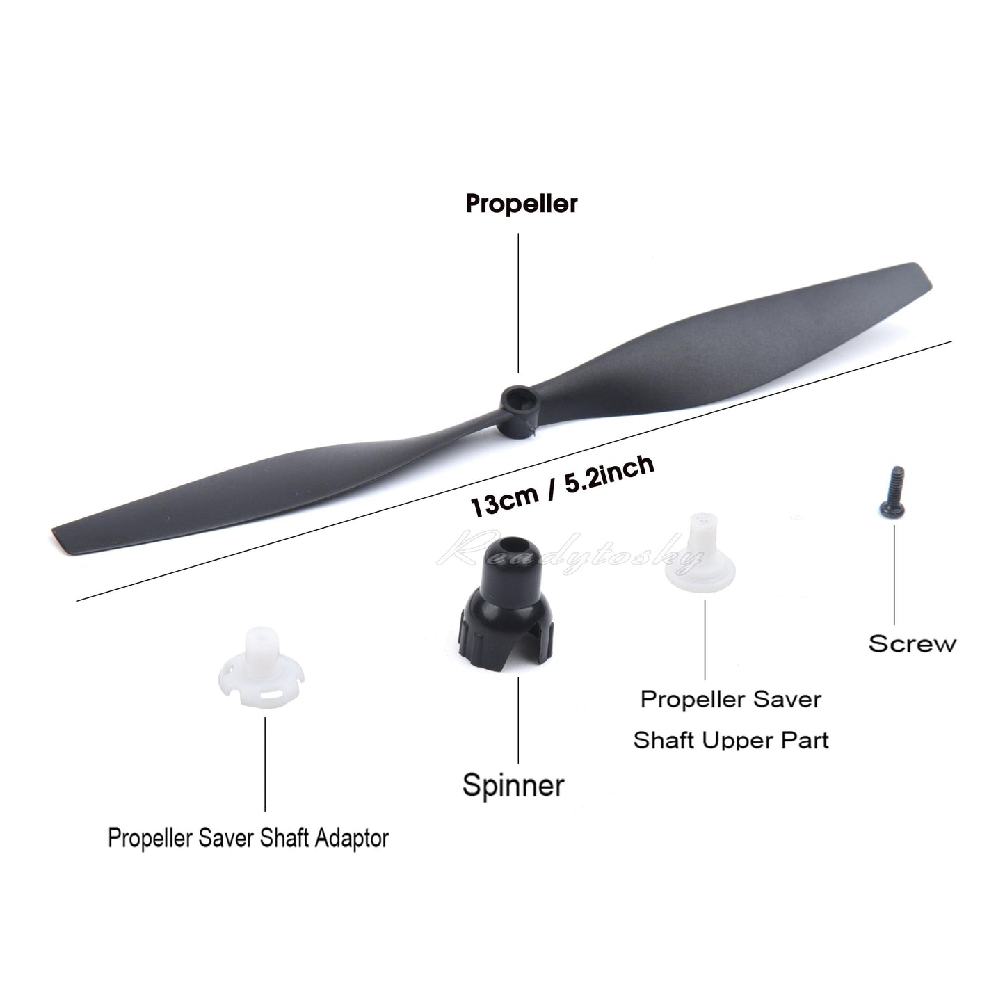 2/4PCs 5.2inch Propeller And Prop Saver Set - For VOLANTEXRC 761-8 F4U Corsair / 761-9 T28 Airplane Air Plane Spare Parts Hot Sale - RCDrone