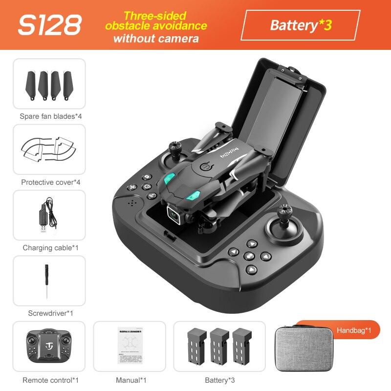 KBDFA S128 Mini Drone - 4K HD Camera Three-sided Obstacle Avoidance Air Pressure Fixed Height Professional Foldable Quadcopter Toy - RCDrone