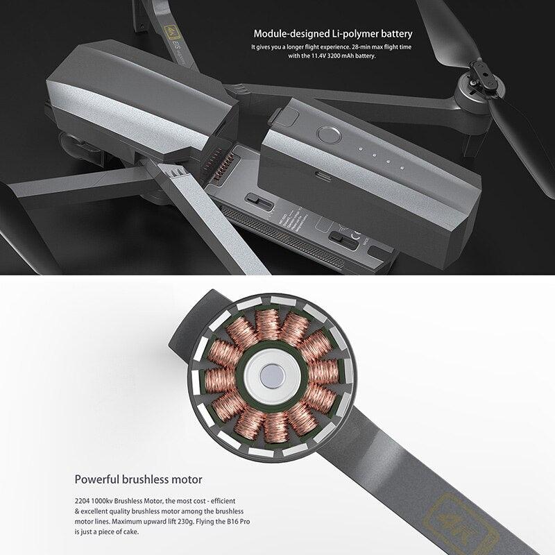 MJX Bug 16 Pro Drone - 3-Axis Gimbal 4K HD EIS Camera GPS Wifi FPV RC Quadcopter Brushless Motoe Foldable Profesional Dron Helicopter Professional Camera Drone - RCDrone