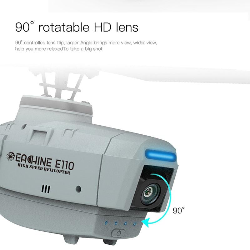 Eachine E110 RC Helicopter C127 - 2.4G 720P HD Camera 6-Axis Gyro Optical Flow Localization Flybarless Scale RC Drone Helicopter RTF - RCDrone