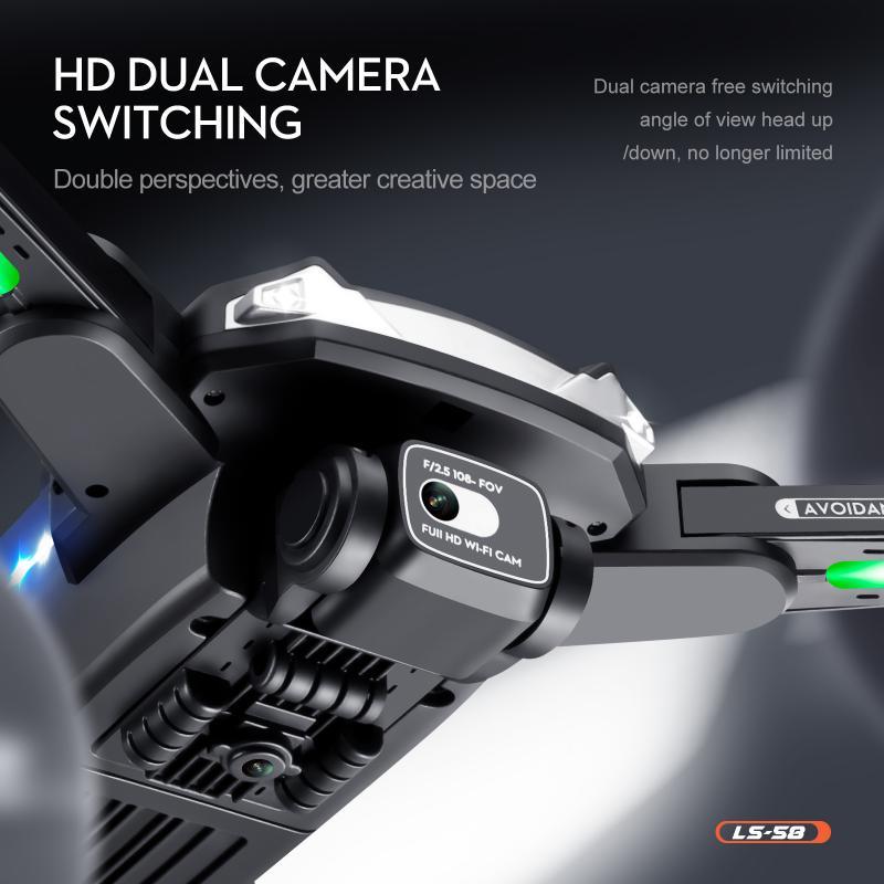 KBDFA LS58 Drone - With GPS 4K HD Dual Camera Professional Drones Foldable RC Helicopter WIFI FPV Height Hold Gift Toy Drone - RCDrone