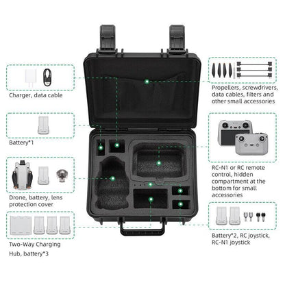 Portable Storage Case for DJI Mini 3 PRO Hard Shell Carrying Box Waterproof Suitcase Explosion-proof Case Controller Accessories - RCDrone