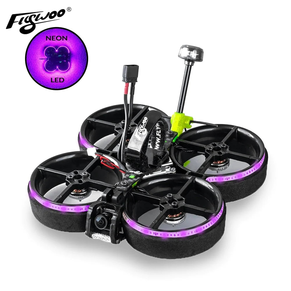 Fpv Racer Led FLYWOO CineRace20 V2 Review: Neon Led HD DJI Wasp 2-inch FPV, A Cinewh ...