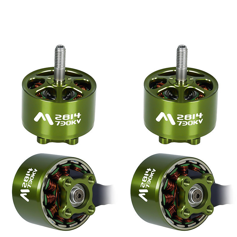 Flashhobby Mars 2814 BLDC Motor, Flashhobby Mars 2814 730KV brushless motor in green, with threaded 5mm shaft and copper windings