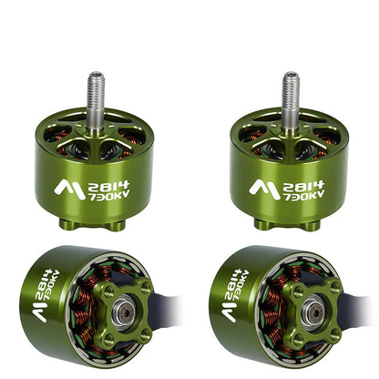 Flashhobby Mars 2814 BLDC Motor, Flashhobby Mars 2814 730KV brushless motor in green, with threaded 5mm shaft and copper windings