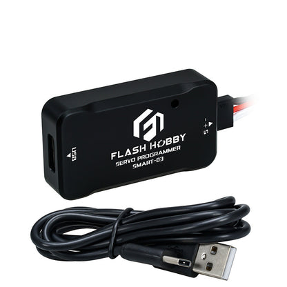 Flashhobby SMART-03 servo programmer with USB cable and servo lead connection port