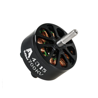 Flashhobby A4315 700KV Brushless Motor, Flashhobby A4315 700KV brushless outrunner motor with black ventilated housing and threaded shaft