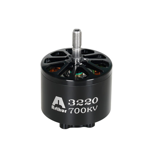 Flashhobby A3220 700KV brushless motor with black housing, vented top and threaded output shaft
