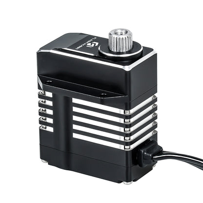 Flashhobby CLS1227RP V2 mini digital servo with black metal heatsink case, splined output shaft and lead wire