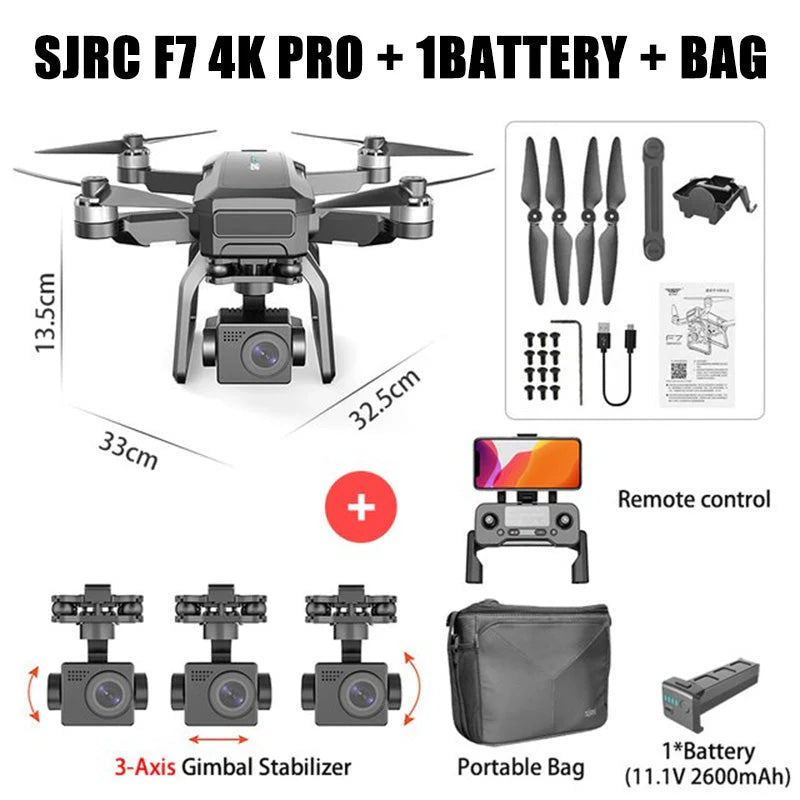 SJRC F7 PRO / F7S Pro Drone, SJRC F7 4K PRO + IBATTERY