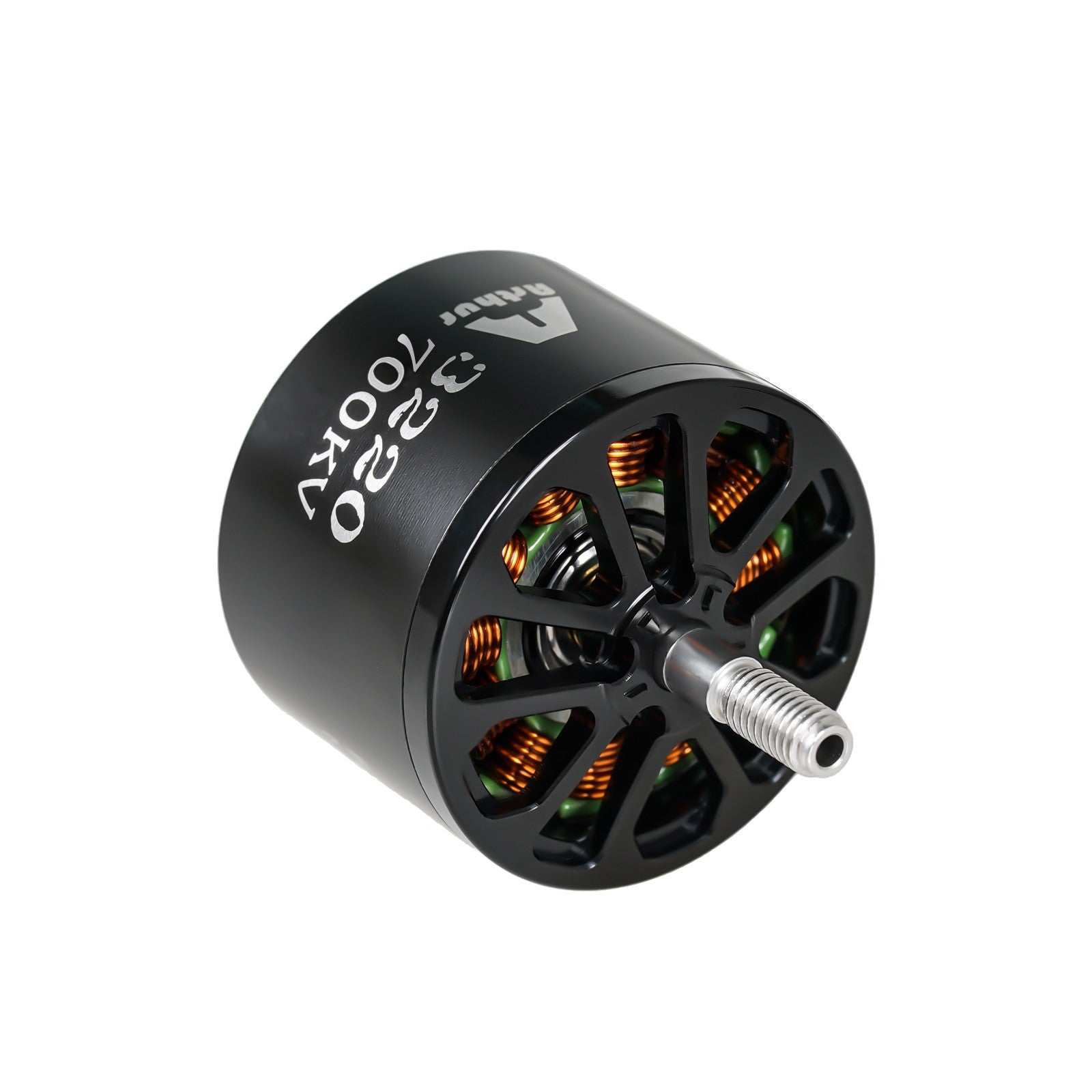 Flashhobby A3220 700KV brushless motor with black housing, ventilated end bell, and threaded output shaft