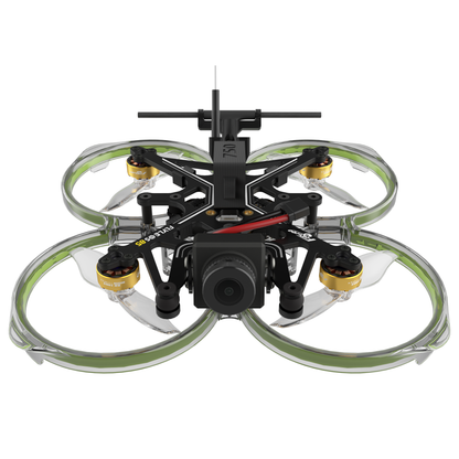 Flywoo FlyLens 85 ducted whoop FPV drone with front HD camera, four motors, clear prop guards, and rear antenna
