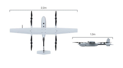 JOUAV CW-007 UAV - Portable Battery Operated Lightweight UAV Drone Airplane VTOL  1.3m Fuselage 2.2m Wingspan 1kg Payload