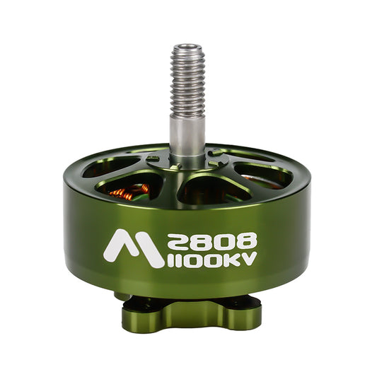 Flashhobby Mars 2808 1100KV BLDC Motor, Flashhobby Mars 2808 1100KV brushless motor with green housing and threaded 5mm shaft