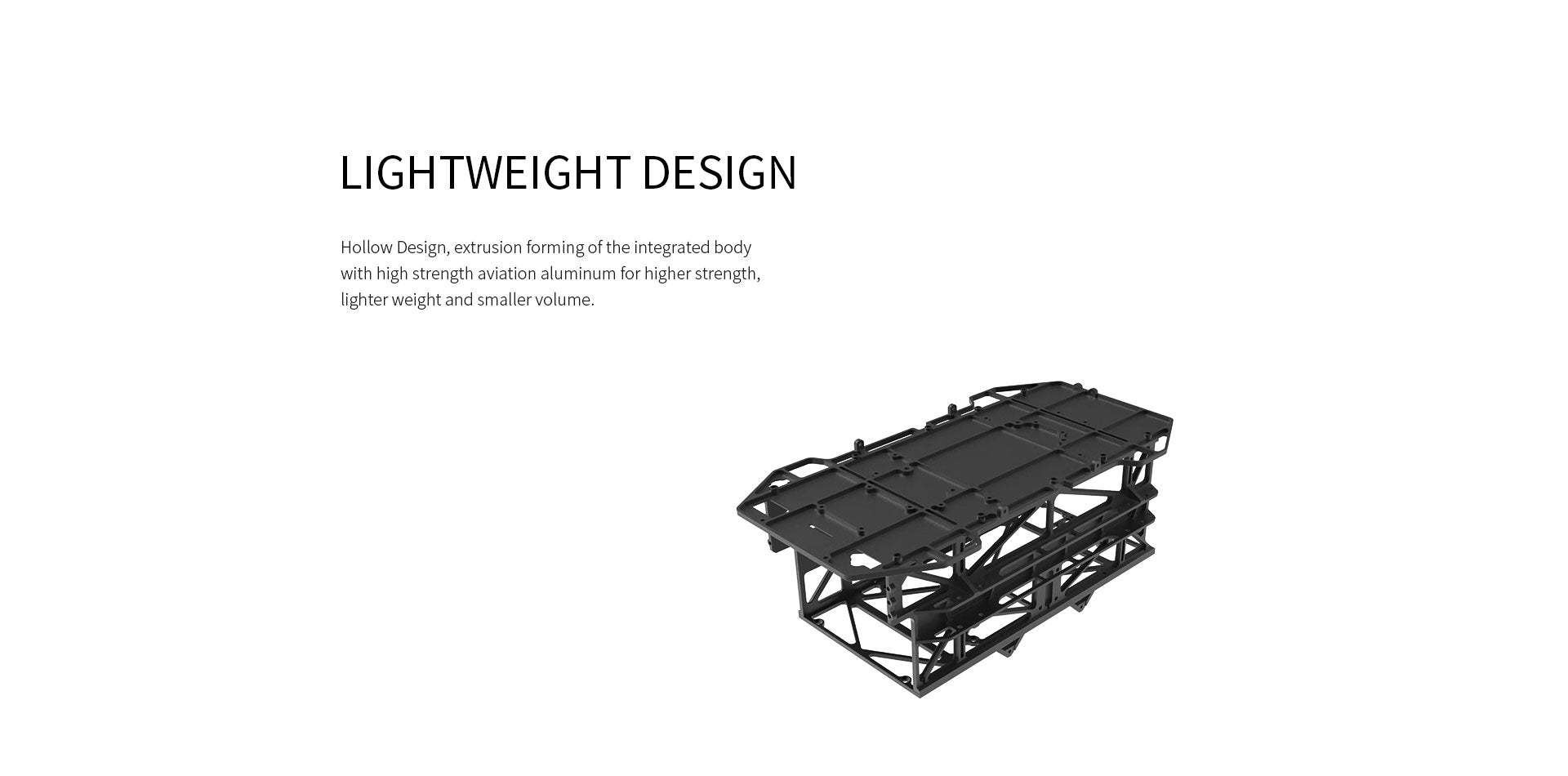 T-Motor T-Drone, The product features lightweight design with hollowed-out construction using high-strength aviation aluminum for increased durability and reduced weight.