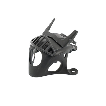 Black micro camera canopy, front-left view with large camera cutout and top protective grille