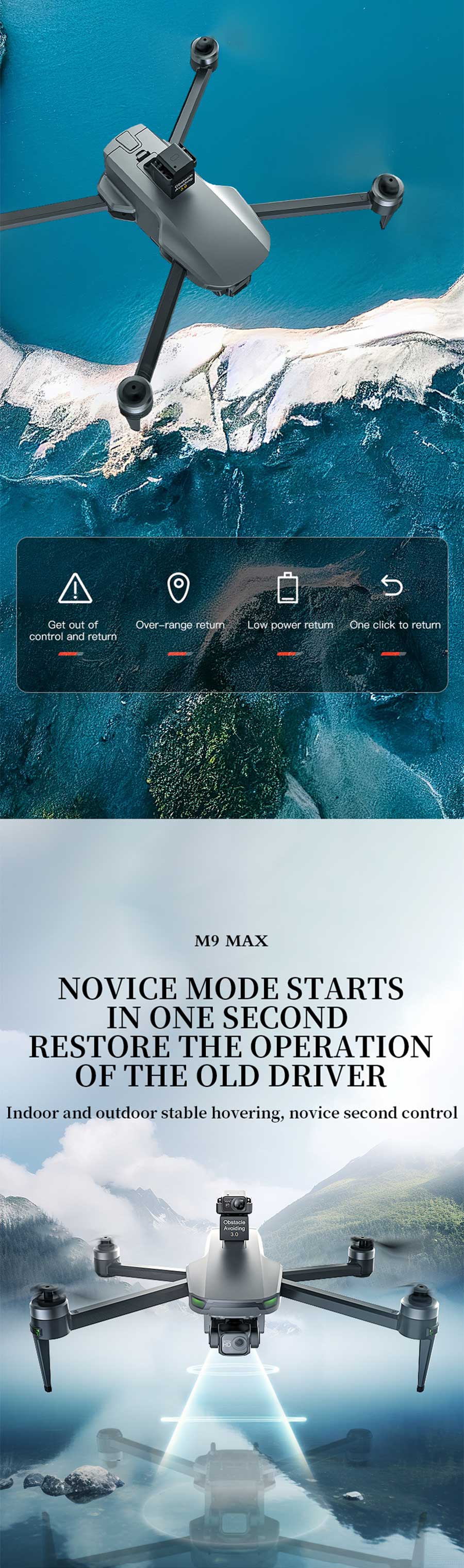 XMR/C M9 MAX Drone - 3 Axis Gimbal 4K Camera Brushless GPS 5G Obstacle Avoidance Quadcopter Screen Remote Control 20 XMR/C M9 MAX Drone, XMR/C M9 MAX