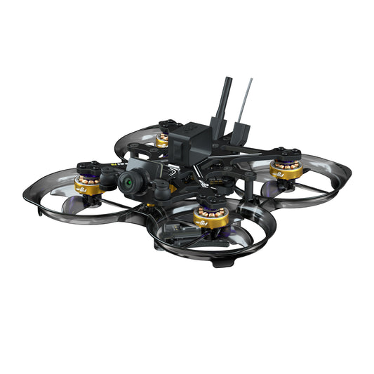 Flywoo FlyLens 75 HDZero 2S brushless whoop FPV drone with ducted prop guards, front camera, and dual antennas