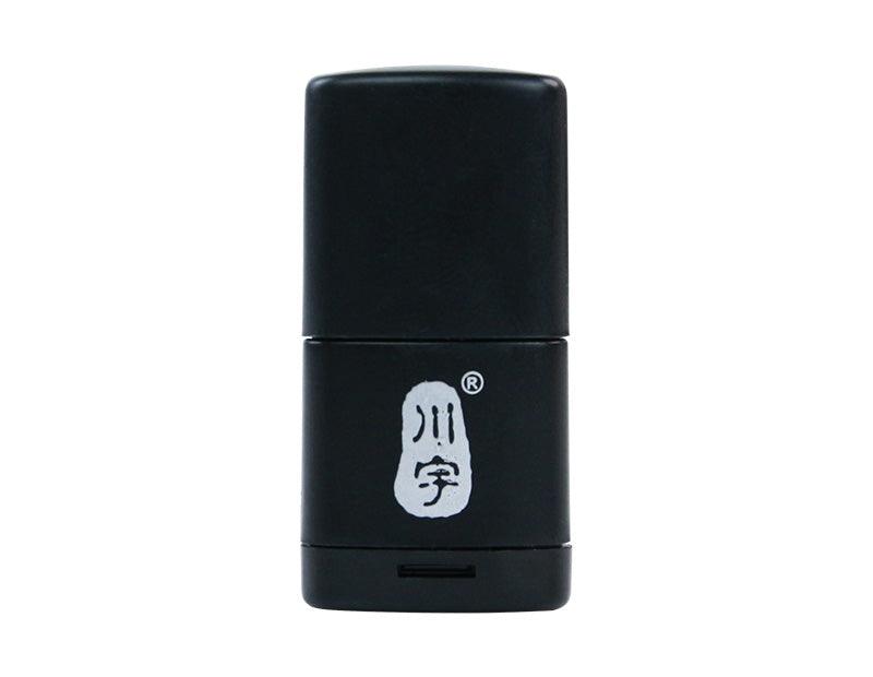 USB 2.0 Micro SD/TF Card Reader Adapter, compact black reader with protective cap and logo