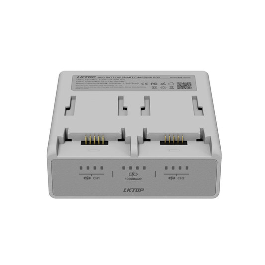 LKTOP Neo Smart Battery Charging Case 10000mAh for DJI Neo Batteries, 40W USB-C Input, App Control, 3-Slot Portable