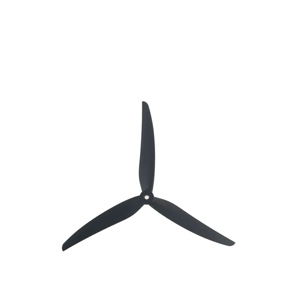 DarwinFPV 9045-3 black tri-blade drone propeller, glass fiber nylon, single prop top view
