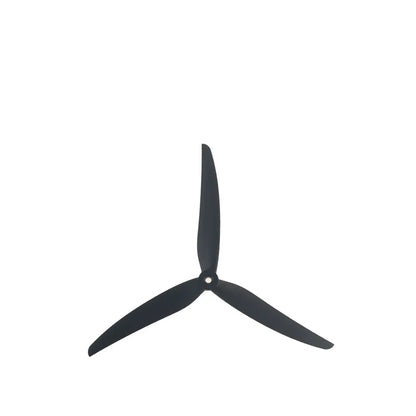 DarwinFPV 9045-3 black tri-blade drone propeller, glass fiber nylon, single prop top view