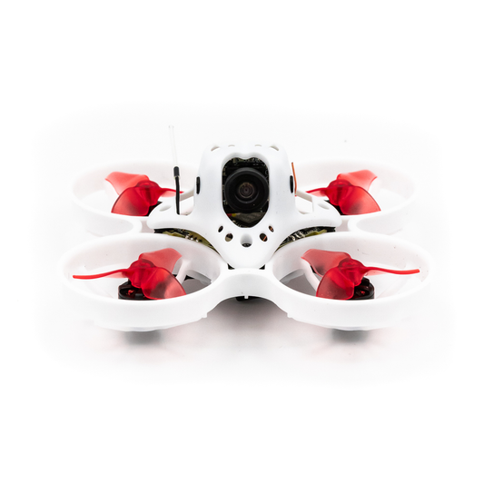 EMAX Tinyhawk Nanoscout HDZero BNF 65mm FPV drone front view with white ducts and red props