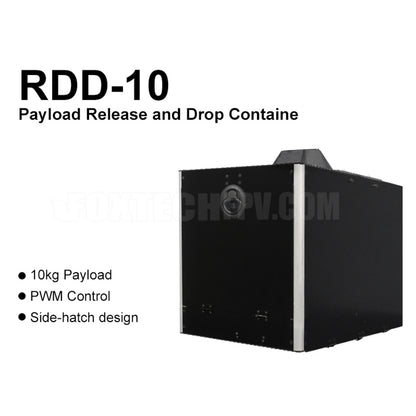 RDD-10 10KG Payload Release and Drop, Payload container with 10kg capacity, side-hatch opening, and PWM control for easy handling and containment.