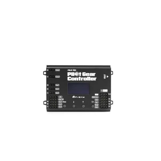 FrSky Pilot Gear Controller (PGC) module front view with LCD screen and button controls