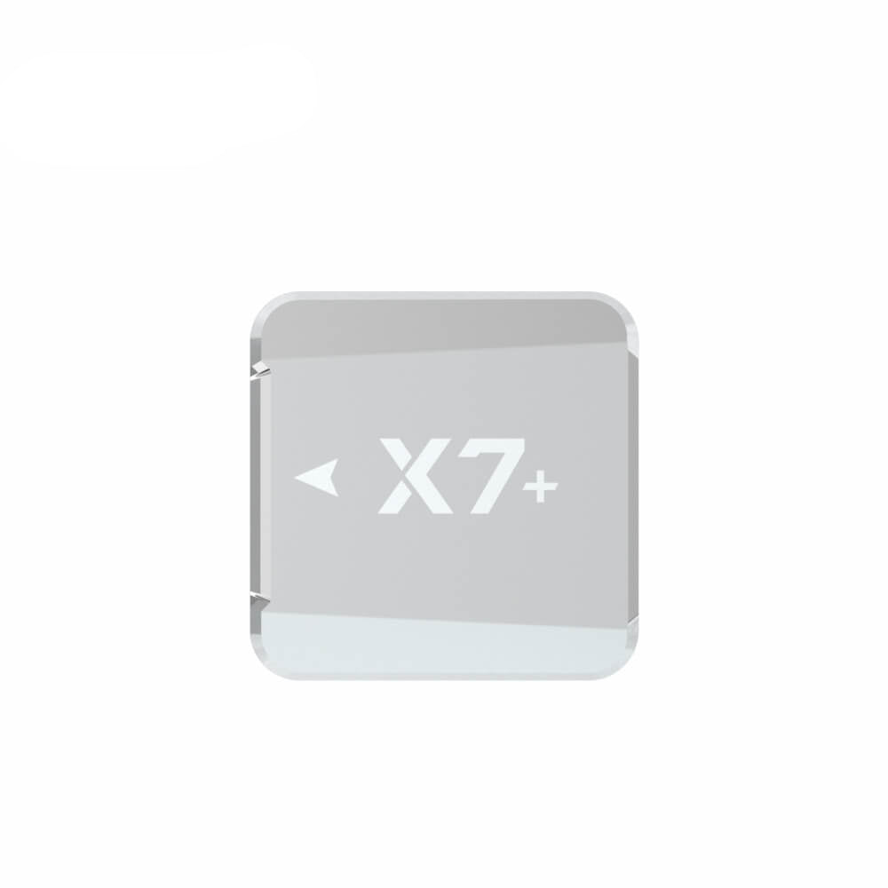 CUAV X7+ core flight controller module with grey square housing and X7+ label on top
