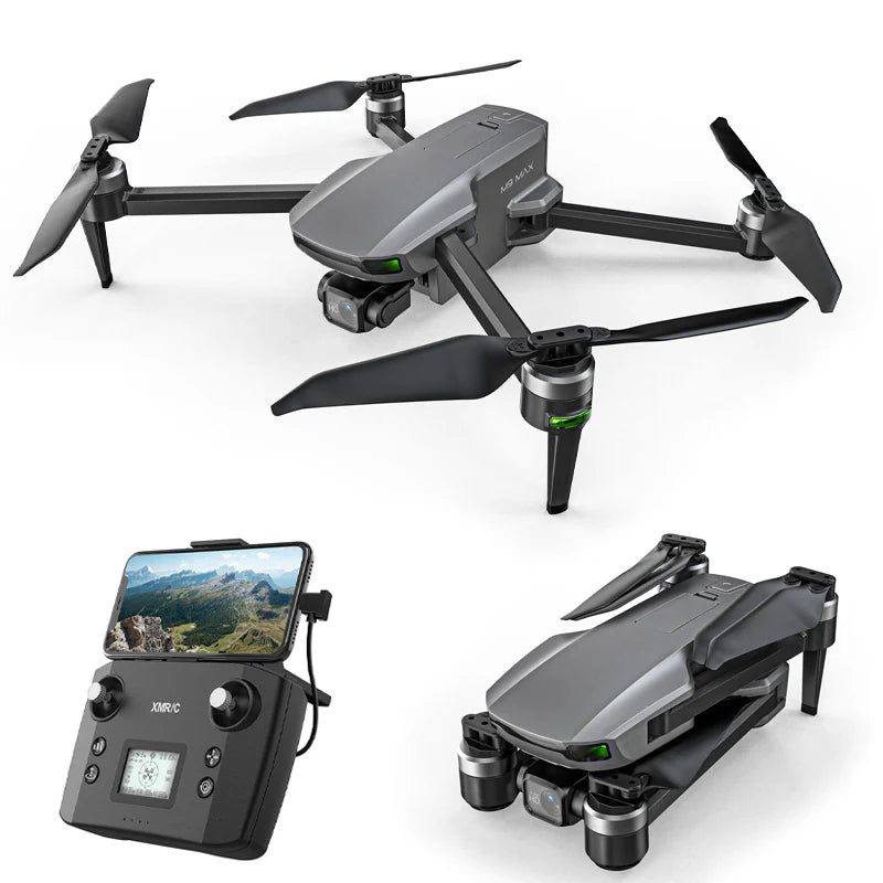 XMR/C M9 MAX Drone - 3 Axis Gimbal 4K Camera Brushless GPS 5G Obstacle Avoidance Quadcopter Screen Remote Control