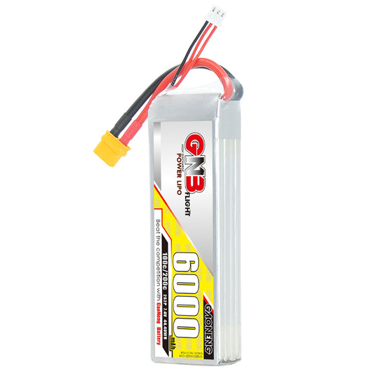 GAONENG GNB60002S100A 2S 7.4V 6000mAh 100C LiPo battery with XT60 lead, front label view