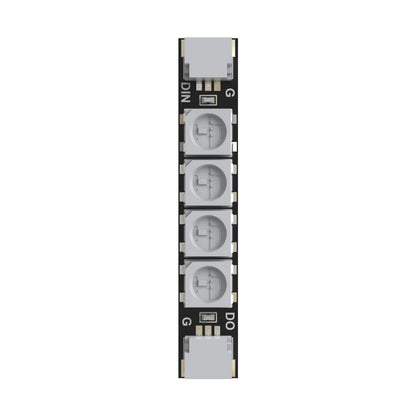 SpeedyBee Programmable 2812 Arm Light, SpeedyBee 2812 programmable arm light LED strip PCB with four LEDs and DIN/DO/G pads at both ends