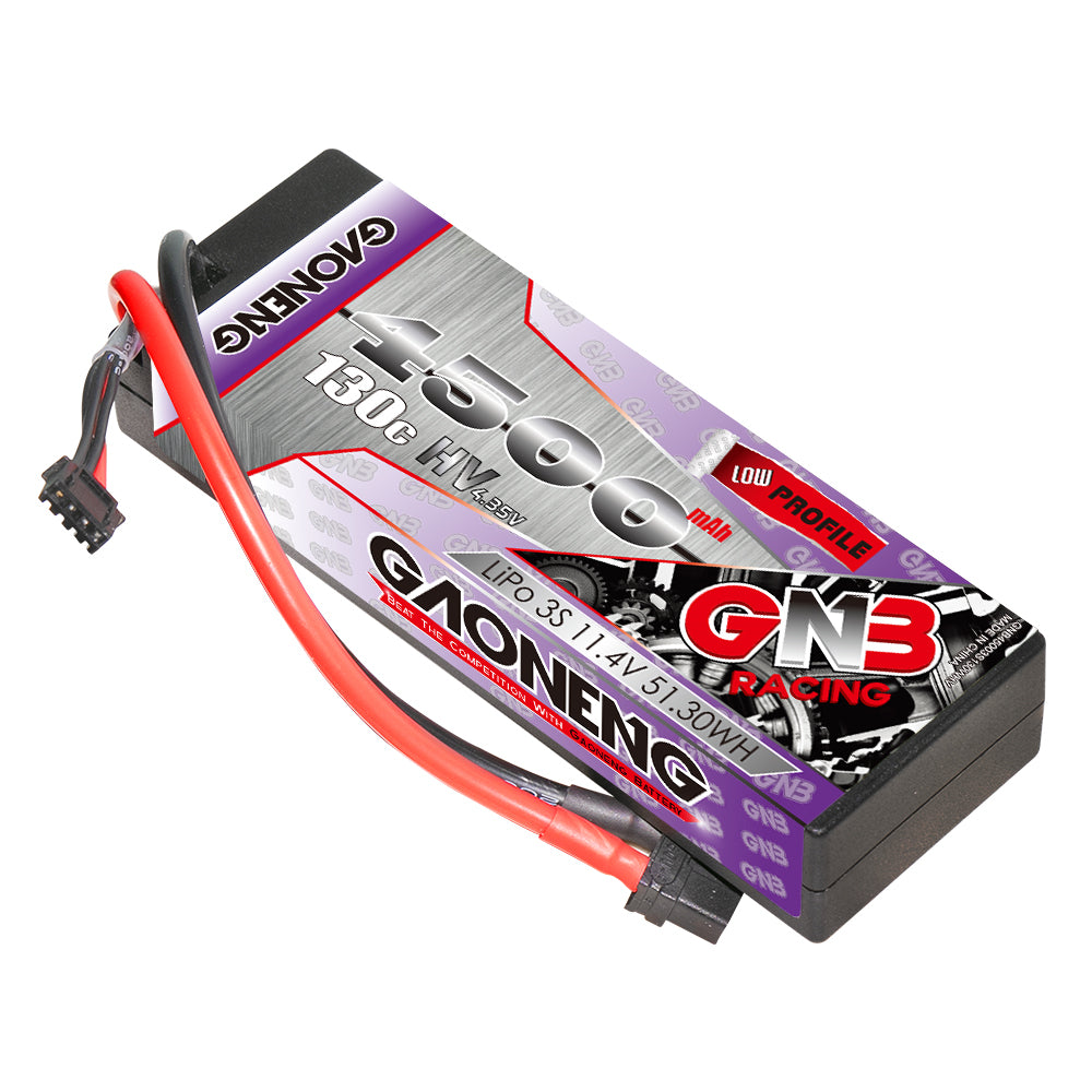GNB LiHV 3S 11.4V 4500mAh 130C hard case LiPo battery with XT60 lead and balance plug