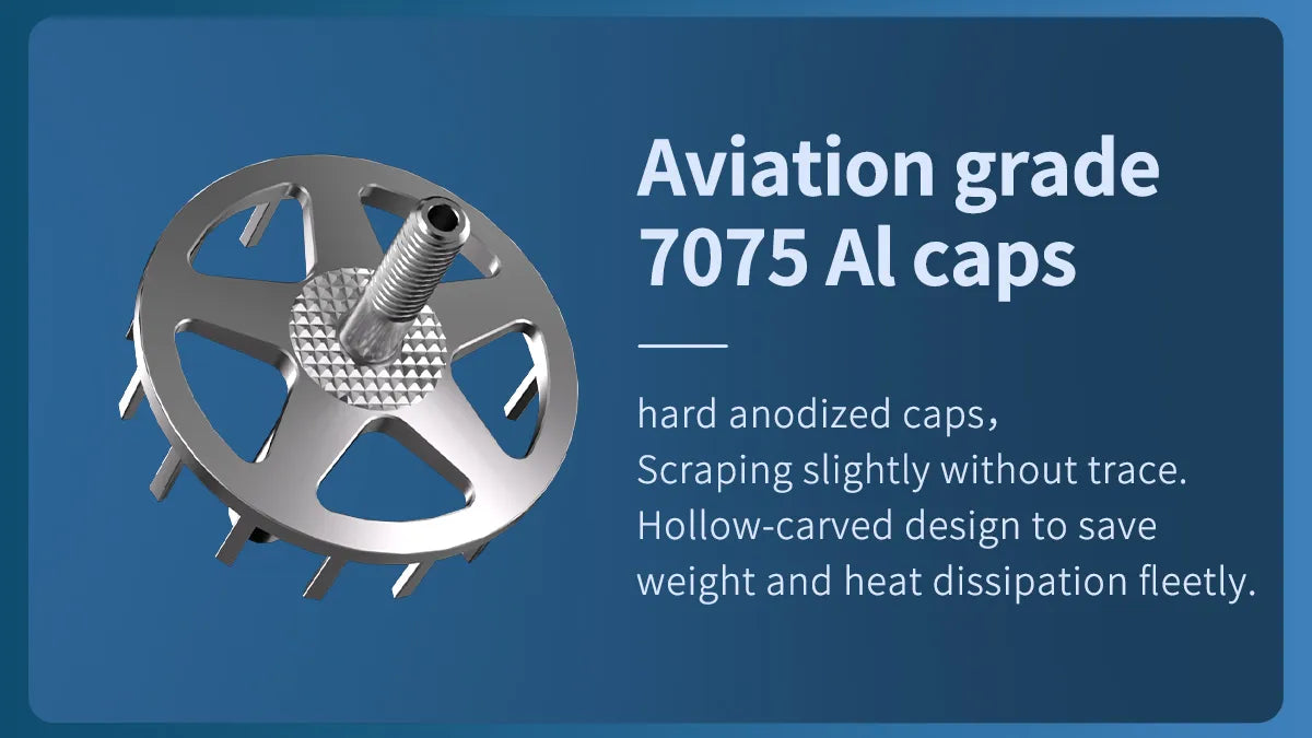 aviation grade 7075 Al caps hard anodized caps, Scraping slightly without trace