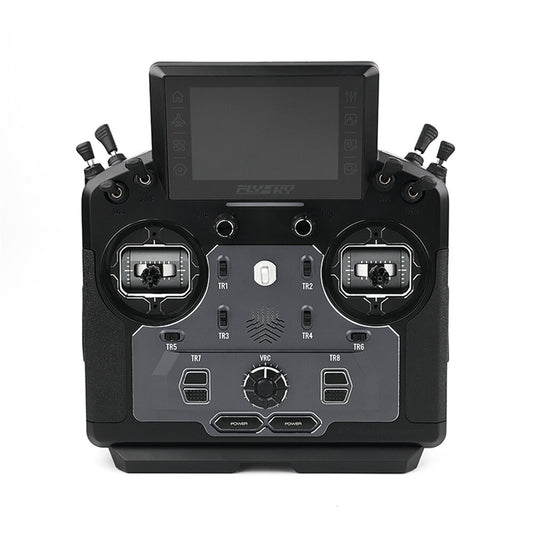 FLYSKY PL18 Ultra Paladin 18CH radio remote controller front view with touchscreen and dual gimbals
