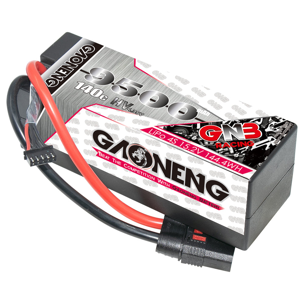 GNB 9500mAh 4S LiHV 15.2V 140C hard case LiPo battery with QS8-S connector and balance lead