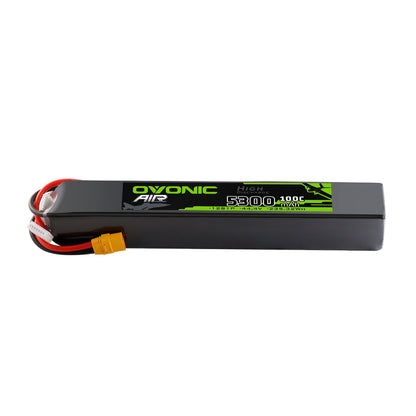 Ovonic 12S 5300mAh 100C 44.4V softcase LiPo battery pack with XT90 plug and JST-XHR-13P balance lead