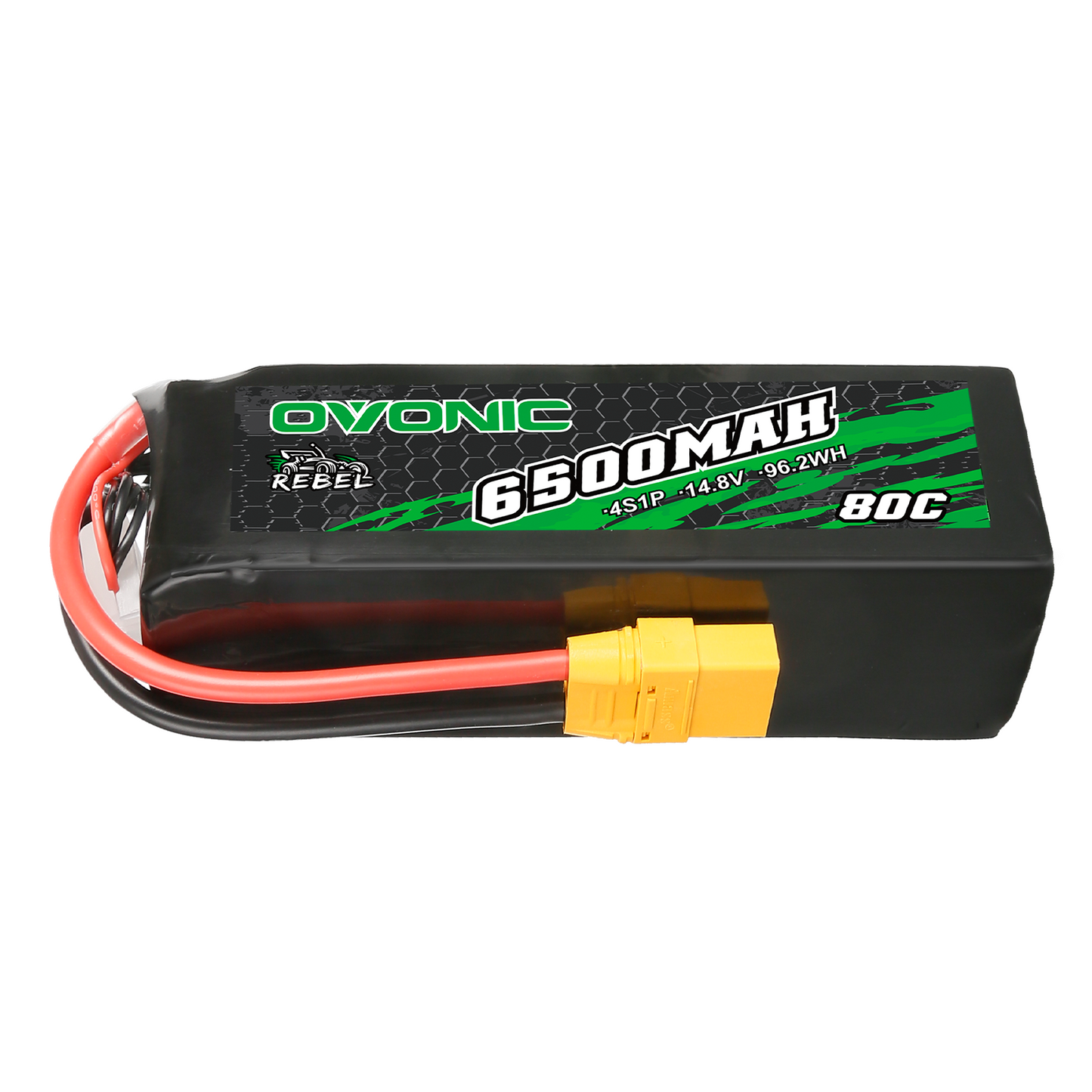 Ovonic Rebel 6500mAh 4S 14.8V 80C LiPo softcase battery with XT90 connector