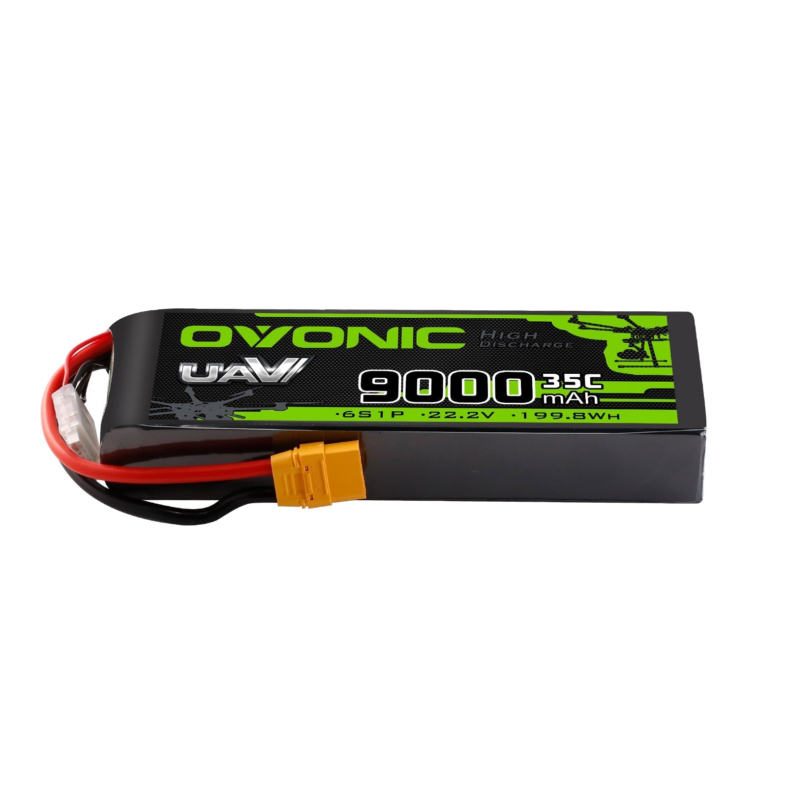OVONIC 6S 9000mAh 22.2V 35C LiPo Battery with XT90 plug and JST-XH balance lead