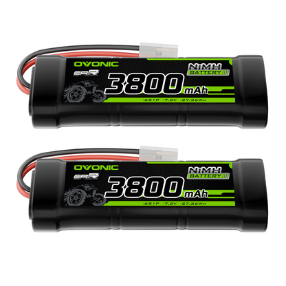 OVONIC 7.2V 3800mAh NiMH Battery Pack 6-Cell with Tamiya Plug for RC Cars & Trucks