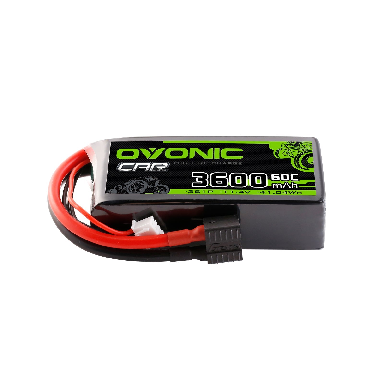 OVONIC 3S 3600mAh 11.4V LiHV 60C softcase RC battery pack with IT03 plug and JST-XHR-4P lead