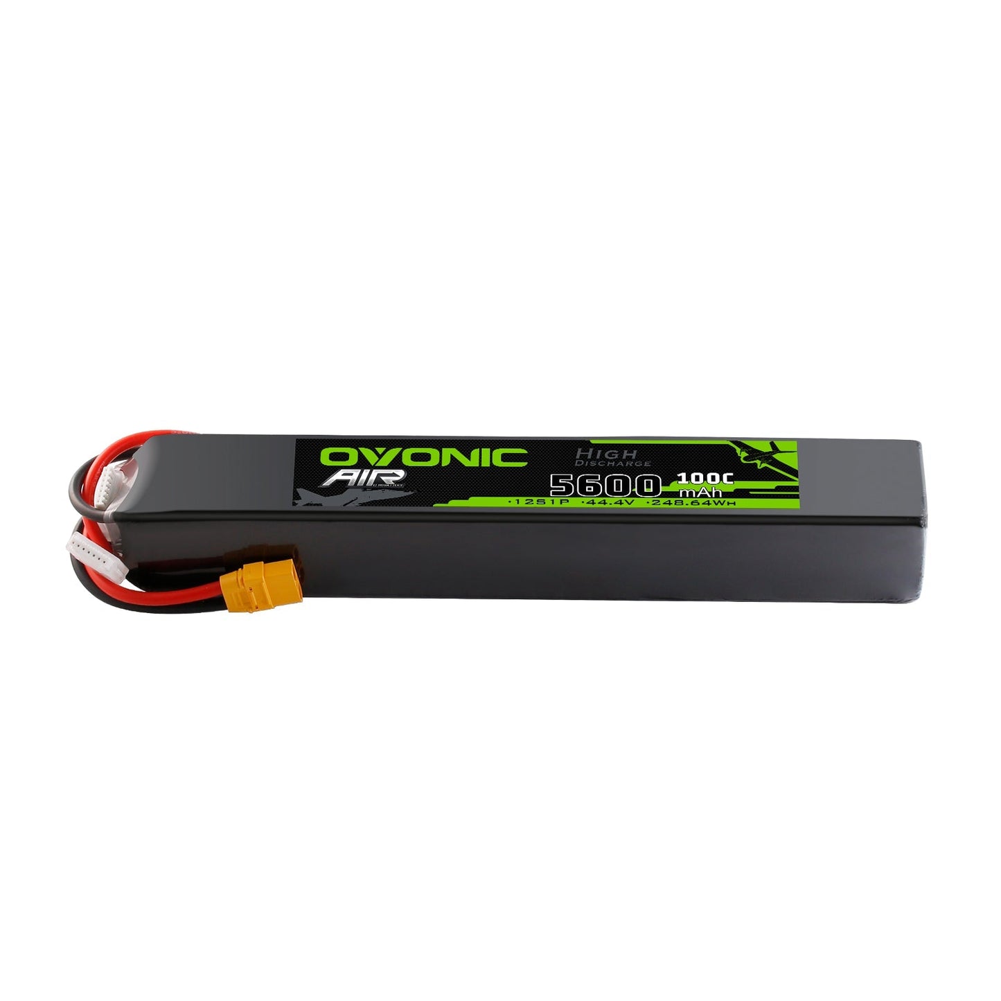 Ovonic 3S 2400mAh 60C 11.1V softcase LiPo battery with XT60 plug, side profile