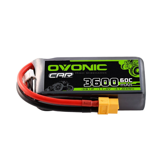 OVONIC 3S 3600mAh 11.4V LiHV 60C Softcase RC Accupack met XT60 Stekker & JST-XHR-4P Balans