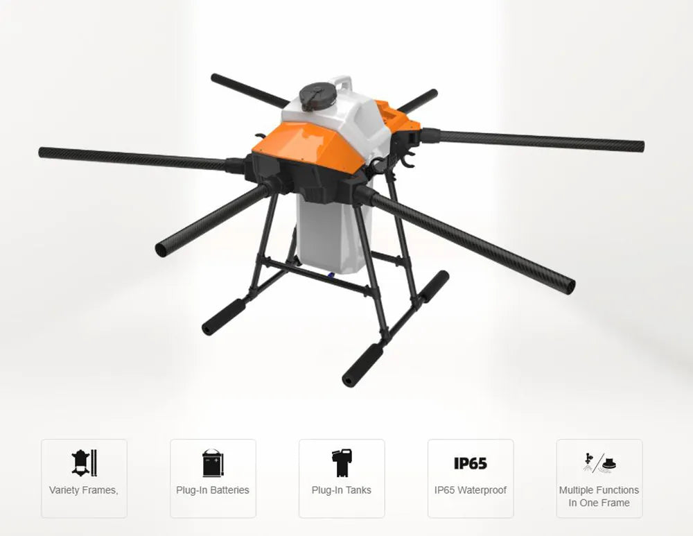 EFT G630 30L Agriculture Drone - 6 axis 30L Take-off Weight 63kg payload seed sprayer seeder spreader compact with Hobbywing X9 Plus JIYI K++ V2 FC, Skydroid T12 25 EFT G630 30L Agriculture Drone, IP65 Varety Frames In Batteres Plug-In Tanks IP