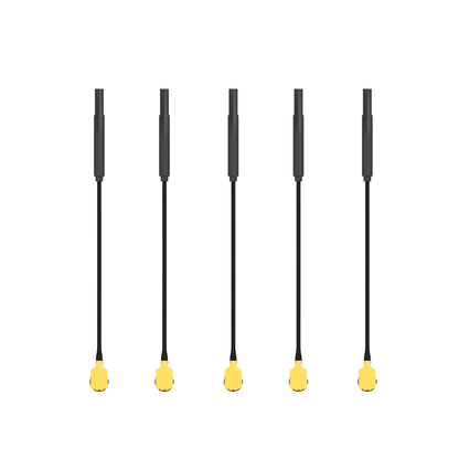 5pcs Flywoo 5.8G Light 3dBi Brass Antenna, Set of five Flywoo 5.8GHz FPV antennas with slim black coax leads and gold connectors