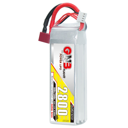 GAONENG GNB28003S100A 3S 11.1V 2800mAh 100C LiPo battery with T-plug and balance lead