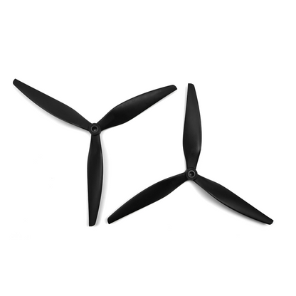 HQProp MacroQuad 10x8x3 three-blade propellers set in black, two props on white background