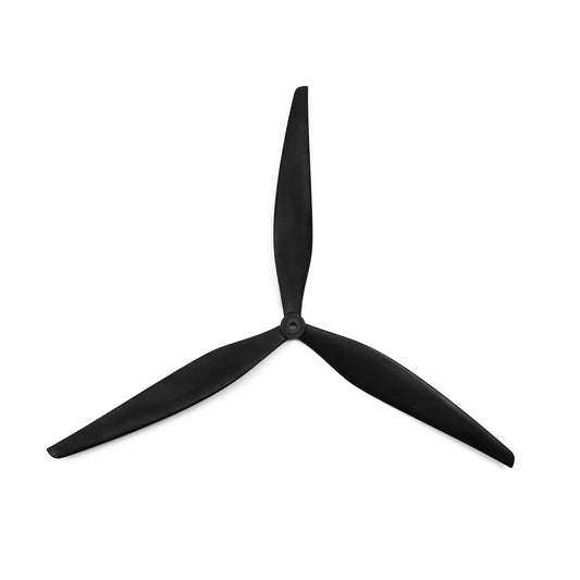 HQProp 20X10X3 20 inch 3-blade propeller, black tri-blade top view on white