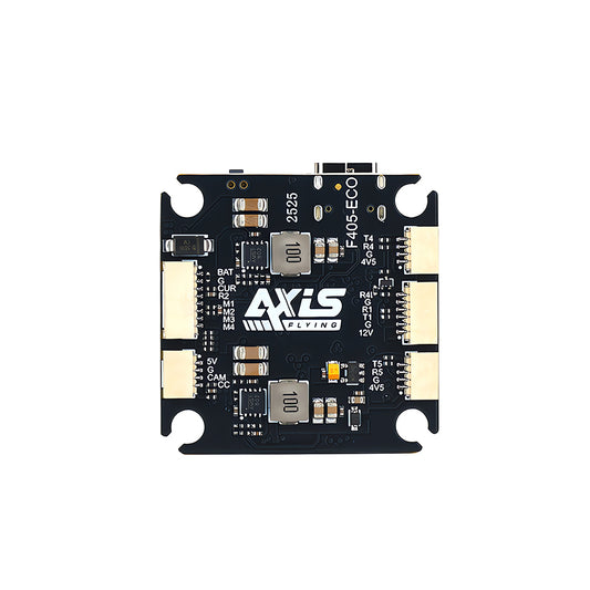 Axisflying ECO F405 Flight Controller, 4–8S LiPo, STM32F405, ICM42688P, 5 UARTs, 16M Blackbox, 12V/5V BEC